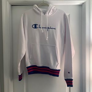 White Champion reverse weave hoodie